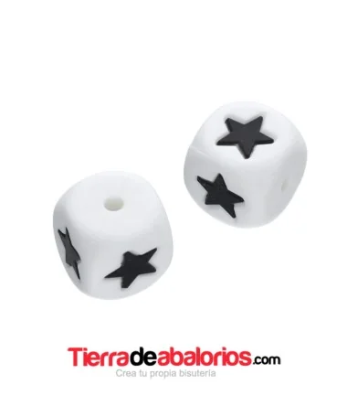 Cubo de Silicona Blanco 12mm Agujero 2mm, Estrella Cubo de Silicona Blanco 12mm Agujero 2mm, Estrella