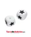 Cubo de Silicona Blanco 12mm Agujero 2mm, Estrella