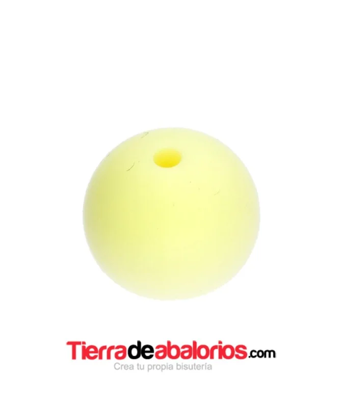 Bola de Silicona 15mm Agujero 2,2mm, Amarillo Pastel