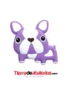 Mordedor de Silicona Perrito 80x75mm, Lila y Blanco
