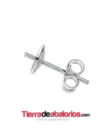 Pendiente Base con Perno para Piedra o Perla, Plata de Ley