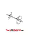 Pendiente Base con Perno para Piedra o Perla, Plata de Ley