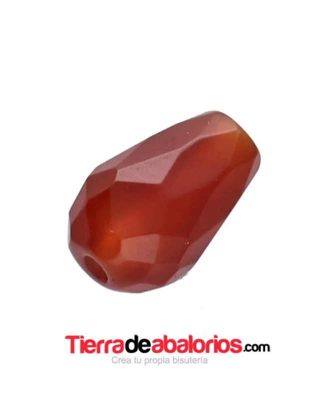 Cornalina Gota Facetada 9x6mm Agujero 1mm