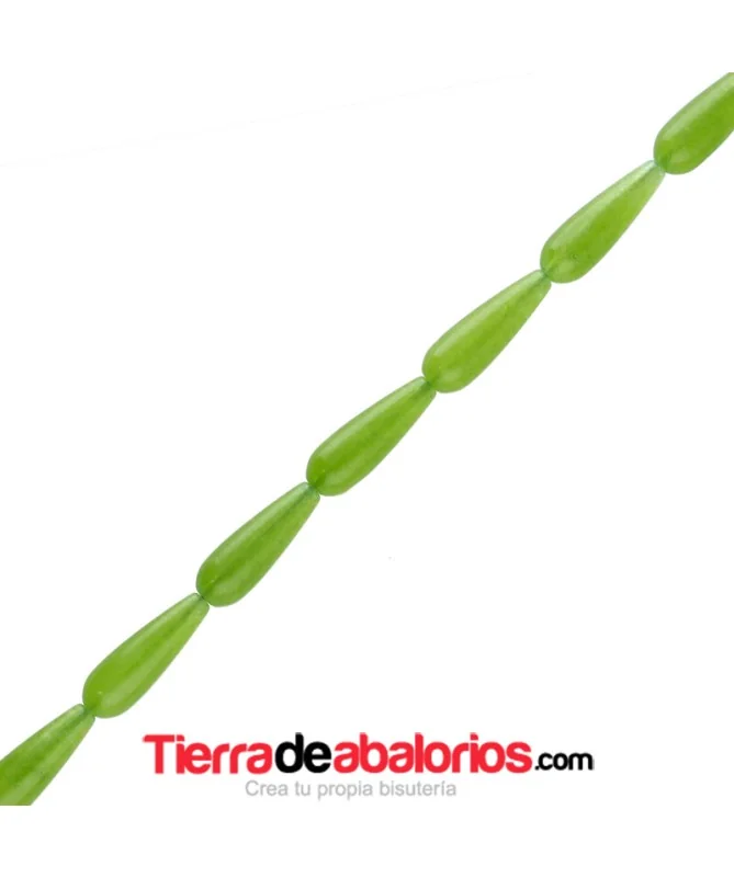 Jade Gota 30x10mm Peridot Agujero 1,2mm