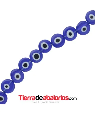 Ojo Turco Moneda 10mm Agujero 1mm, Azul