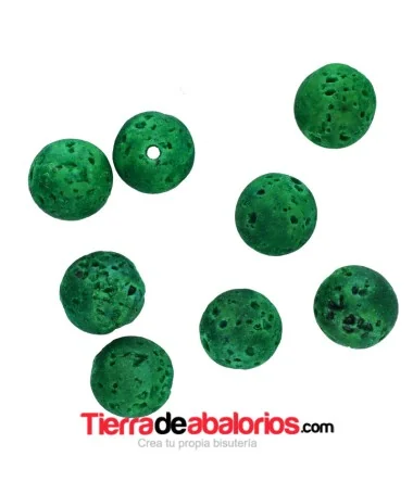 Lava Volcánica 8mm Agujero 1,5mm, Verde Lava Volcánica 8mm Agujero 1,5mm, Verde