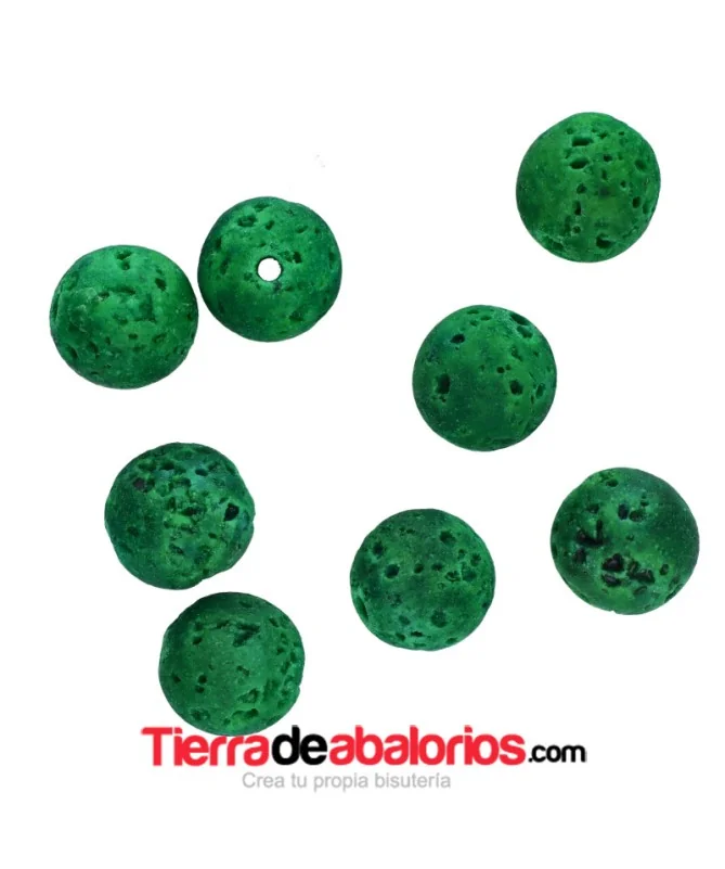 Lava Volcánica 8mm Agujero 1,5mm, Verde Lava Volcánica 8mm Agujero 1,5mm, Verde
