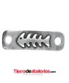 Conector Curvo Raspa Pescado 38x12mm, Plateado