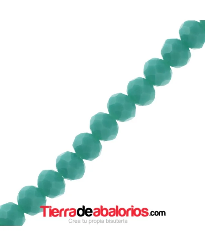 Bola Rondel Facetado 4x3,5mm Agujero 1mm Turquesa Bola Rondel Facetado 4x3,5mm Agujero 1mm Turquesa