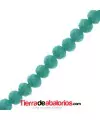Bola Rondel Facetado 4x3,5mm Agujero 1mm Turquesa