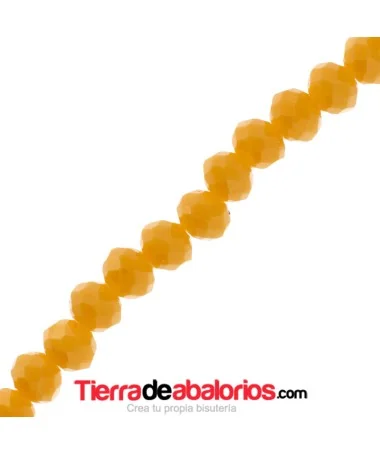 Bola Rondel Facetado 4x3,5mm Agujero 1mm Calabaza