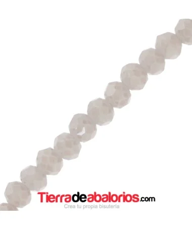 Bola Rondel Facetado 4x3,5mm Agujero 1mm Opalino Bola Rondel Facetado 4x3,5mm Agujero 1mm Opalino