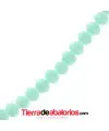 Bola Rondel Facetado 4x3,5mm Agujero 1mm Verde Pastel