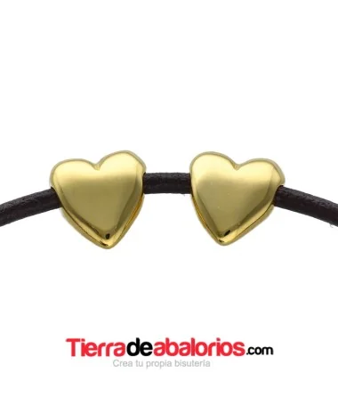 Entrepieza Corazón 15x13mm Agujero 3mm, Dorado