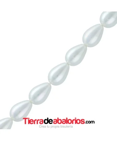 Nacar Perla Gota 14x10mm Agujero 0,5mm (alta calidad)
