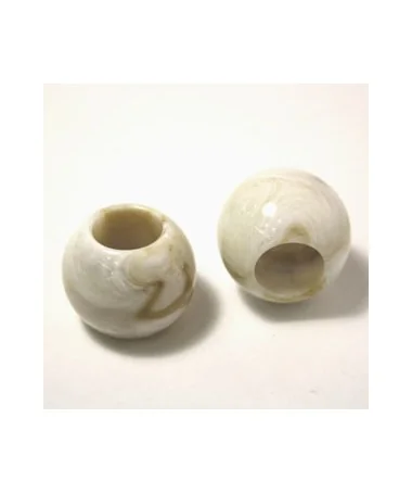 Resina Bola 20mm Agujero 10mm Blanco Marfil