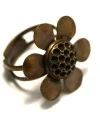 Anillo Ajustable Flor 27mm para Chatones, Oro Viejo