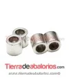 Tubo Doble 15x8mm Agujeros de 5mm, Plateado