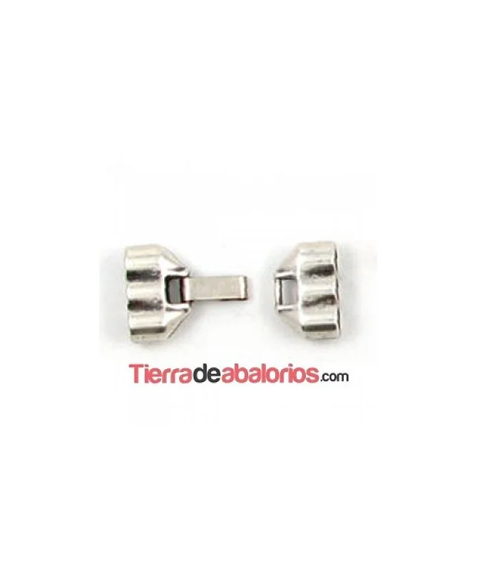 Cierre con Trabilla 3 Cordones Agujero 5mm, Plateado