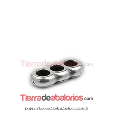 Separador 22x10mm con 3 agujeros de 5mm, Plateado Separador 22x10mm con 3 agujeros de 5mm, Plateado