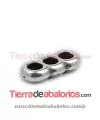 Separador 22x10mm con 3 agujeros de 5mm, Plateado