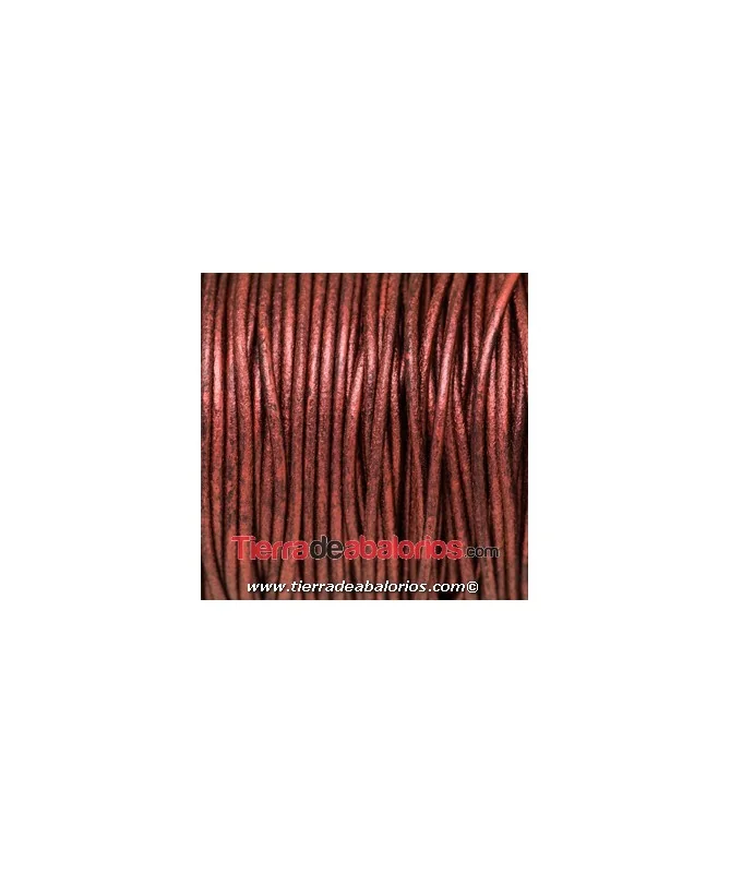 Cordón de Cuero 2mm - Marron Oscuro Metalizado