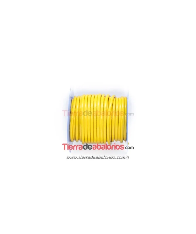 Cordón de Cuero 2mm - Amarillo