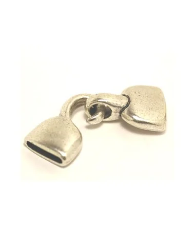 Cierre Garfio 20x12mm Agujero 13x3mm, Plateado