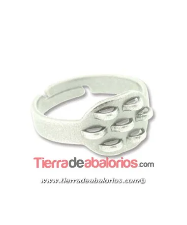 Anillo Ajustable Orfeo con 7 anillas, Plateado Anillo Ajustable Orfeo con 7 anillas, Plateado