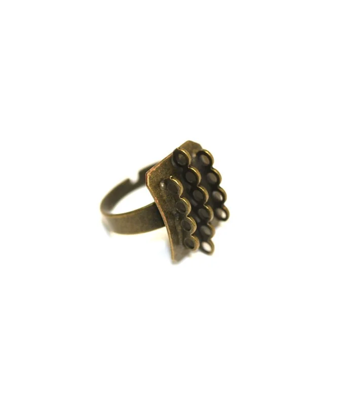 Anillo Ajustable con 14 Anillas, Oro Viejo