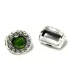 Cuenta con Pasador 12mm Olivine Agujero 10x3mm, Plateado