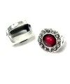 Cuenta con Pasador 12mm Fucsia Agujero 10x3mm, Plateado