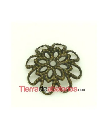 Casquilla Filigrana 8 Puntas 17mm, Oro viejo