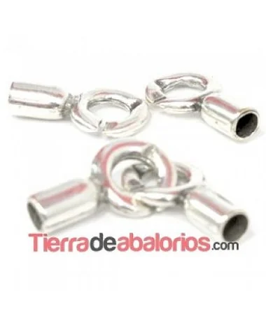 Cierre Aro con Terminal Agujero 5mm, Plateado Cierre Aro con Terminal Agujero 5mm, Plateado