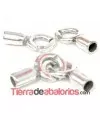 Cierre Aro con Terminal Agujero 5mm, Plateado