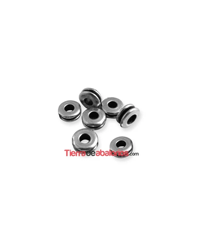 Donut Doble 7x3mm Agujero 3,2mm, Plateado