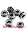 Donut Doble 7x3mm Agujero 3,2mm, Plateado