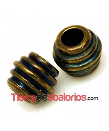 Tubo 8x7mm Agujero 4mm Bronce Irisado