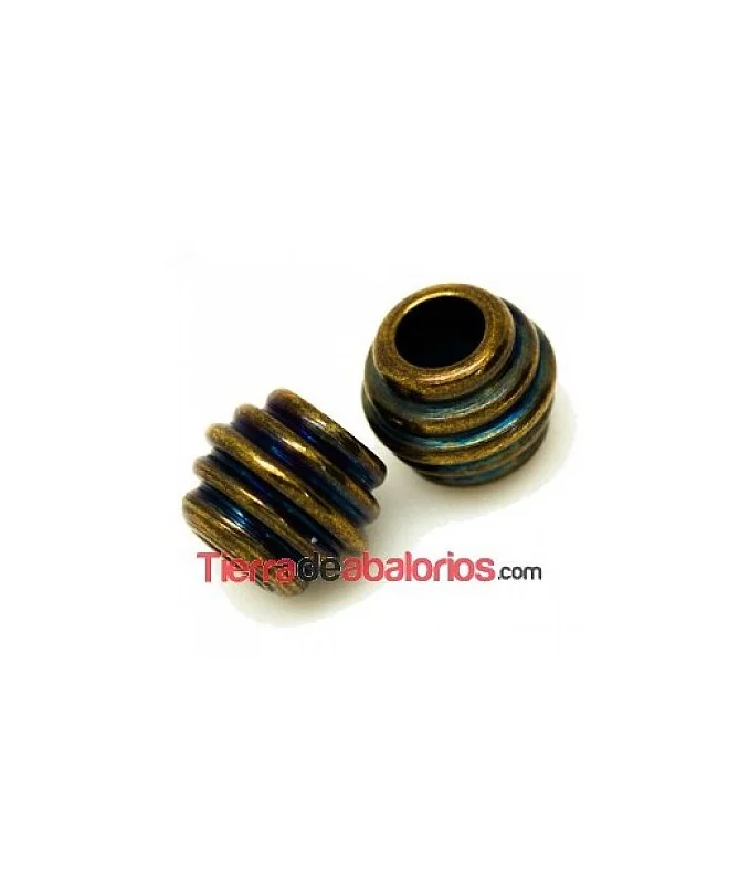 Tubo 8x7mm Agujero 4mm Bronce Irisado