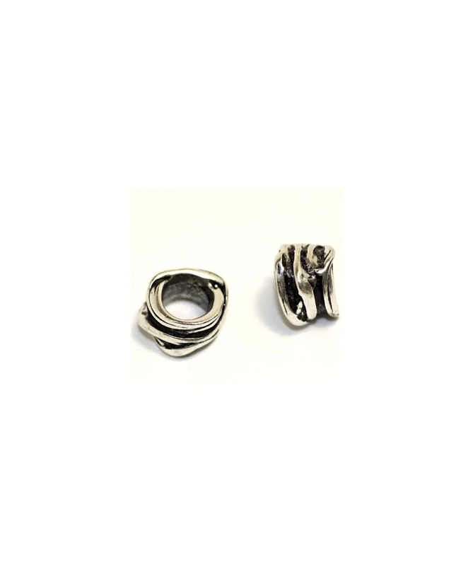 Aro Irregular 12x8mm Agujero 9mm, Plateada