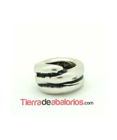 Aro rallado 12mm Agujero 8mm, Plateado Aro rallado 12mm Agujero 8mm, Plateado
