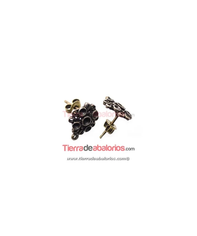 Pendiente 14x12mm con Anilla para Chatones, Oro Viejo