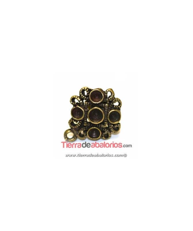 Pendiente 14x12mm con Anilla para Chatones, Oro Viejo