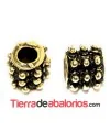 Tubo Labrado 9xymm Agujero 4mm, Oro Viejo