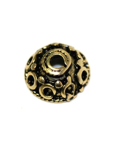 Casquilla Dibujo Aros 9mm, Oro Viejo Casquilla Dibujo Aros 9mm, Oro Viejo