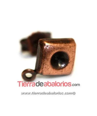 Pendiente Rombo 6x6mm para Chatón, Cobre