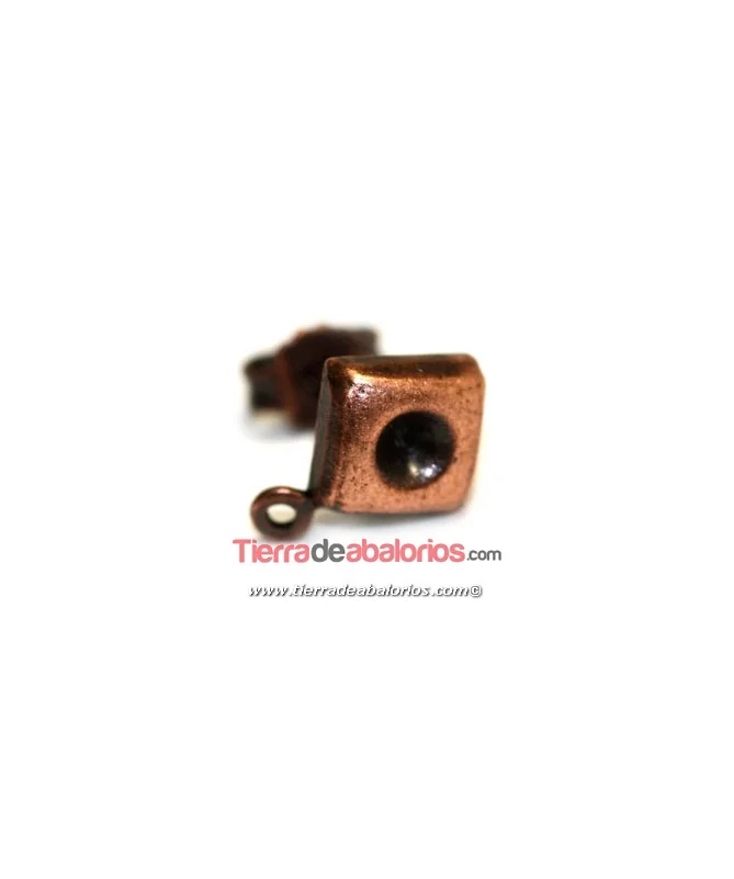 Pendiente Rombo 6x6mm para Chatón, Cobre