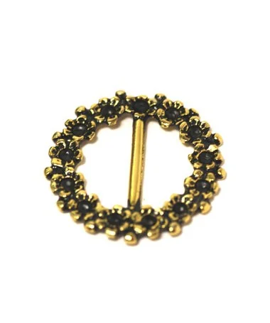 Hebilla con Flores 28mm para Chatón PP24, Oro Viejo