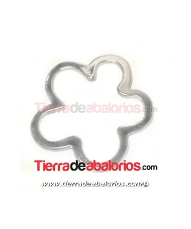 Flor Hueca 48x47mm, Plateada Flor Hueca 48x47mm, Plateada