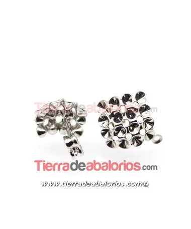 Pendiente Rombo 12mm para Chatones Swarovski, Plateado
